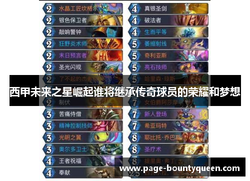 西甲未来之星崛起谁将继承传奇球员的荣耀和梦想